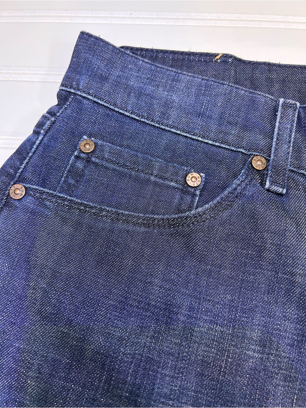 Mott & Bow Mosco Jeans Mens 31x32 Dark Wash Indigo Denim Straight Slim Stretch - Picture 4 of 15